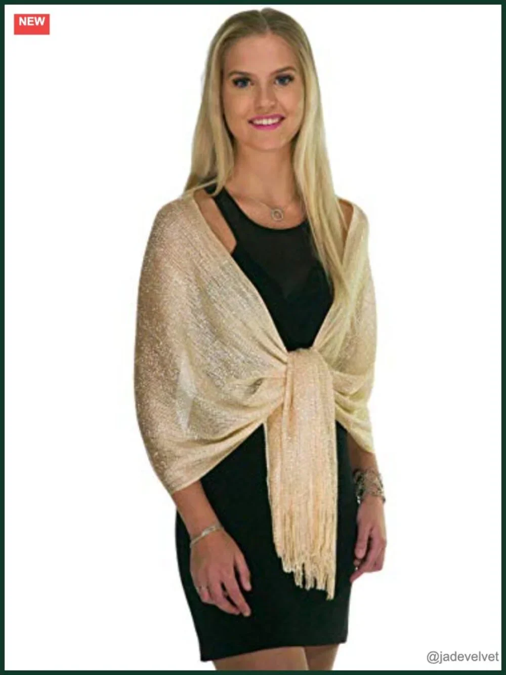Metallic Glitter Shawl Wrap for Evening Dress Wedding Party Stole